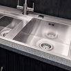 Reginox Ontario 1.5 Bowl Stainless Steel Kitchen Sink and Pop-Up Wastes with Left Hand Drainer - 1000 x 500mm