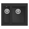 Reginox Quadra 150 1.5 Bowl Ghisa Black Granite Composite Undermount Kitchen Sink & Waste Kit - 560 x 440mm