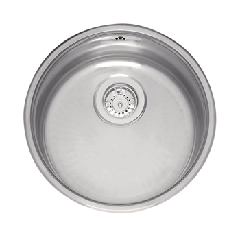 Reginox L18 370 Round 1 Bowl Stainless Steel Inset / Undermount Kitchen Sink & Waste - 412 x 412mm