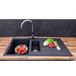 Reginox Tekno Black Granite Composite 1.5 Bowl Kitchen Sink with Reversible Drainer & Waste Kit - 1000 x 500mm