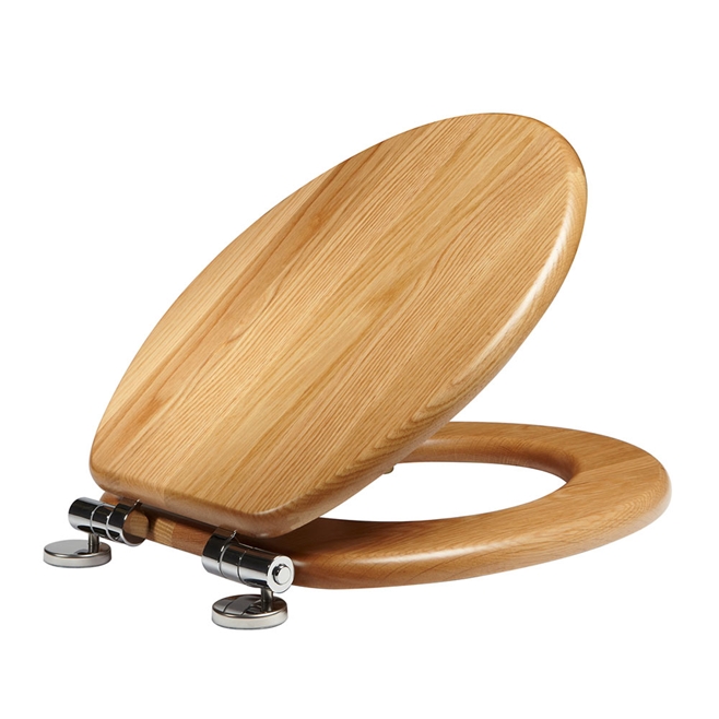 Roper Rhodes Traditional Toilet Seat with Soft Close Hinges - Oak Finish