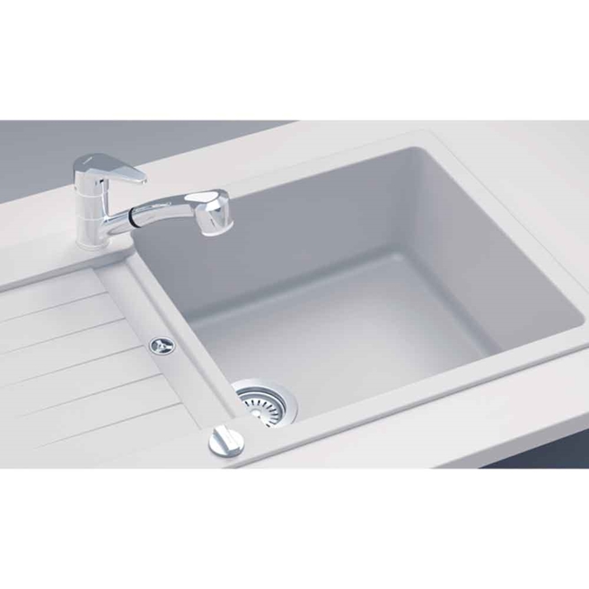 Schock Typos Large Cristalite Granite Single Bowl Kitchen Sink with Reversible Drainer & Waste Kit - 1000 x 500mm