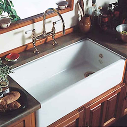Shaws Contemporary Butler White Ceramic Single Bowl Kitchen Sink - 914mm x 460mm