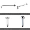 Amy Concealed Thermostatic Push Button Shower Valve, Fixed Head & Overflow Bath Filler