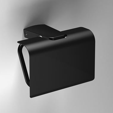 Sonia S6 Black Covered Toilet Roll Holder