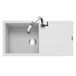 Caple Sotera 1 Bowl Chalk White Granite Composite Kitchen Sink & Waste Kit with Reversible Drainer - 1000 x 500mm
