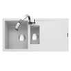 Caple Sotera 1.5 Bowl Chalk White Granite Composite Kitchen Sink & Waste Kit with Reversible Drainer - 1000 x 500mm