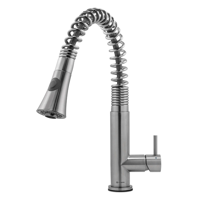 Caple Spiro Single Lever Mono Pull Out Spray Tap - Stainless Steel