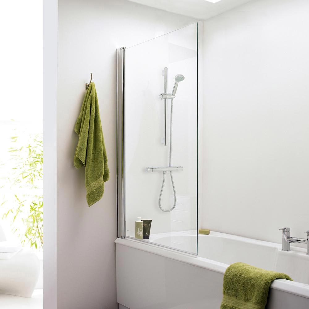 Vellamo Square Corner 6mm Glass Bath Screen | Tap Warehouse
