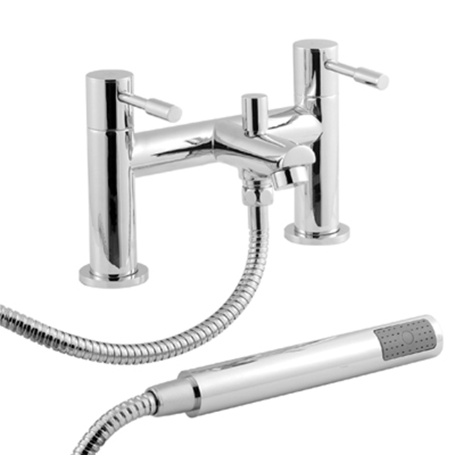 nuie Series Two Deck Mounted Bath Mixer Tap with Shower Kit