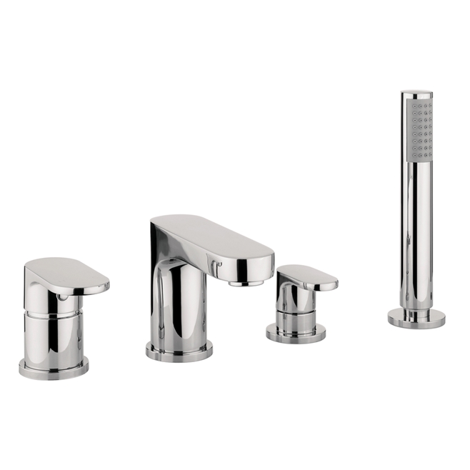 Proflow Track Basin Mixer with Clicker Waste & 4 Hole Bath Shower Mixer Value Pack