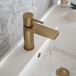 The Tap Factory Vibrance Brushed Brass Mono Basin Mixer and Basin Waste