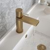 The Tap Factory Vibrance Brushed Brass Mono Basin Mixer with Ivory Handle and Basin Waste
