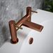 The Tap Factory Vibrance Brushed Copper Deck Mounted Bath Filler with Brushed Brass Handles