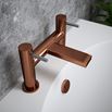 The Tap Factory Vibrance Brushed Copper Deck Mounted Bath Filler with Chrome Handles