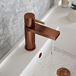 The Tap Factory Vibrance Brushed Copper Mono Basin Mixer with Brushed Brass Handle and Basin Waste