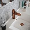 The Tap Factory Vibrance Brushed Copper Mono Basin Mixer with Chrome Handle and Basin Waste