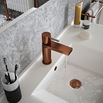 The Tap Factory Vibrance Brushed Copper Mono Basin Mixer with Nickel Handle and Basin Waste