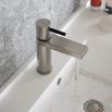 The Tap Factory Vibrance Brushed Nickel Mono Basin Mixer with Vanto Black Handle and Basin Waste