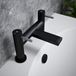 The Tap Factory Vibrance Vanto Black Deck Mounted Bath Filler with Chrome Handles