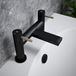 The Tap Factory Vibrance Vanto Black Deck Mounted Bath Filler with Nickel Handles