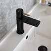 The Tap Factory Vibrance Vanto Black Mono Basin Mixer with Brushed Brass Handle and Basin Waste