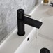 The Tap Factory Vibrance Vanto Black Mono Basin Mixer and Basin Waste - 8 Handle Colours Available