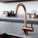 The Tap Factory Vibrance 1 Copper Single Lever Mono Kitchen Mixer with Coloured Handles