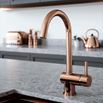 The Tap Factory Vibrance 1 Copper Single Lever Mono Kitchen Mixer with Coloured Handles