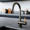 The Tap Factory Vibrance 1 Gunmetal Single Lever Mono Kitchen Mixer with Mustard Handle
