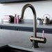 The Tap Factory Vibrance 1 Gunmetal Single Lever Mono Kitchen Mixer with Candy Pink Handle