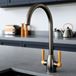 The Tap Factory Vibrance 2 Gunmetal Twin Lever Mono Kitchen Mixer with Coloured Handles