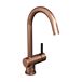 The Tap Factory Vibrance 1 Copper Single Lever Mono Kitchen Mixer with Black Handle