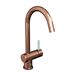 The Tap Factory Vibrance 1 Copper Single Lever Mono Kitchen Mixer with Pastel Blue Handle
