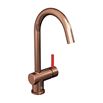 The Tap Factory Vibrance 1 Copper Single Lever Mono Kitchen Mixer with Post Box Red Handle