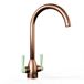 The Tap Factory Vibrance 2 Copper Twin Lever Mono Kitchen Mixer with Peppermint Handles