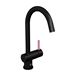 The Tap Factory Vibrance 1 Matt Black Single Lever Mono Kitchen Mixer with Candy Pink Handle