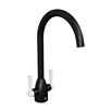 The Tap Factory Vibrance 2 Matt Black Twin Lever Mono Kitchen Mixer with Ivory Handles