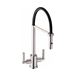 Abode Atlas Professional Twin Lever Mono Pull Out Kitchen Tap - Brushed Nickel & Black