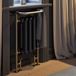 Terma Cast Iron Flat Black & Brushed Brass Surround Heated Towel Rail - 900 x 490mm