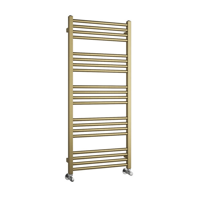 Harbour Status Flat Heated Towel Rail - Painted Brushed Brass - 1140 x 500mm