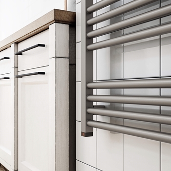 Terma Fiona One Electric Heated Towel Rail with Heating Element - Sparkling Gravel - 4 Sizes