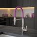 The Tap Factory Vibrance Tube Chrome Mono Pull Out Kitchen Mixer Tap with Mulberry Wine Spout