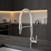 The Tap Factory Vibrance Tube Chrome Mono Pull Out Kitchen Mixer Tap with Ghost White Spout