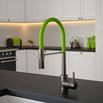 The Tap Factory Vibrance Tube Gunmetal Mono Pull Out Kitchen Mixer Tap with Green Tea Spout