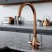 The Tap Factory Vibrance 2 Copper Twin Lever Mono Kitchen Mixer with Grey Handles