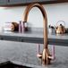 The Tap Factory Vibrance 2 Copper Twin Lever Mono Kitchen Mixer with Candy Pink Handles
