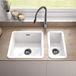Thomas Denby Metro Half Bowl Inset or Undermount Gloss White Ceramic Kitchen Sink - 234 x 460mm