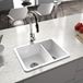 Thomas Denby Metro 1.5 Bowl Inset or Undermount Gloss White Ceramic Kitchen Sink with Left Hand Main Bowl - 595 x 460mm