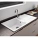 Thomas Denby Jarla 1 Bowl Gloss White Ceramic Kitchen Sink with Reversible Drainer - 1000 x 500mm